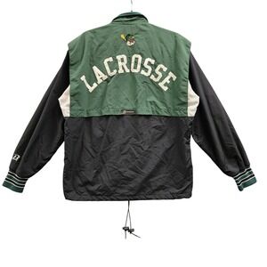 Vintage Boathouse Sports Windbreaker Jacket M Green Lacrosse Dragons Sporty